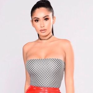 Checker Print Tube Top